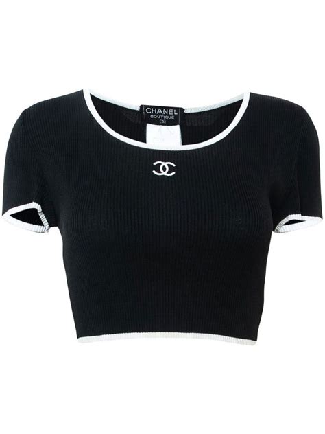 chanel bow tie crop top|pre owned Chanel tops.